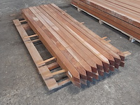 Ca. 18x hardhouten paal, 6,8 x 6,8 x 200 cm - afbeelding 1 van  5
