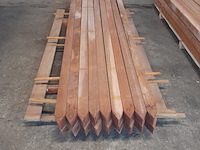Ca. 18x hardhouten paal, 6,8 x 6,8 x 200 cm - afbeelding 2 van  5