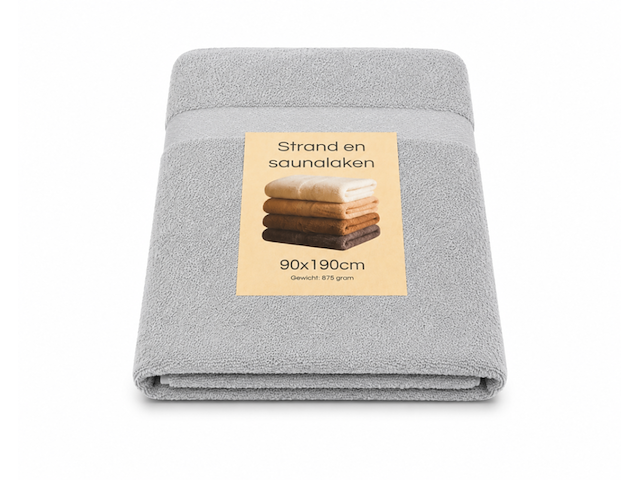 Ca. 18x sauna/strandlaken, 500gsm, grijs - afbeelding 1 van  1