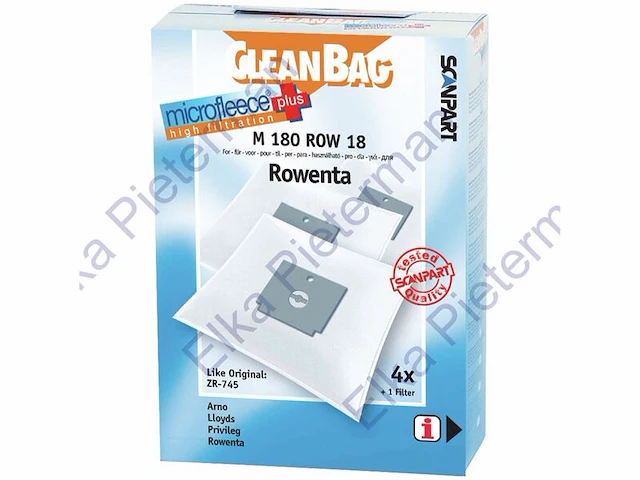 Ca. 18x stofzuigerzakken voor rowenta m180row18- 4 stuks cleanbag - afbeelding 1 van  2