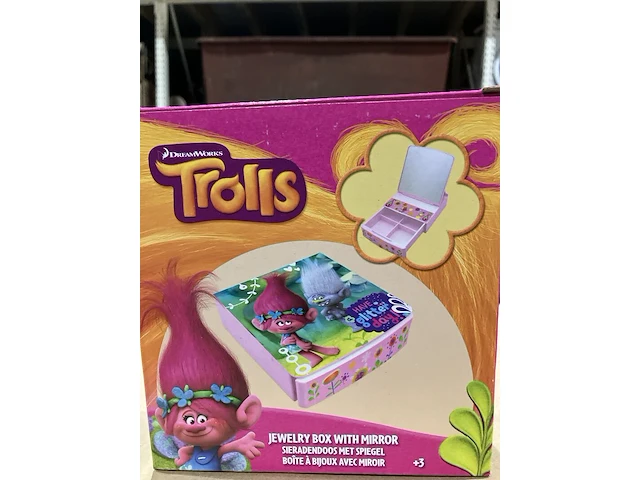 Ca. 192x trolls sieradendozen met spiegel, dreamworks - afbeelding 1 van  3