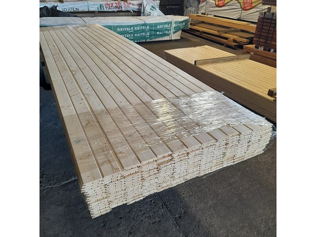 Ca. 195x vuren saunaschrootjes, 1,6 x 9,5 x 420 cm - afbeelding 1 van  6