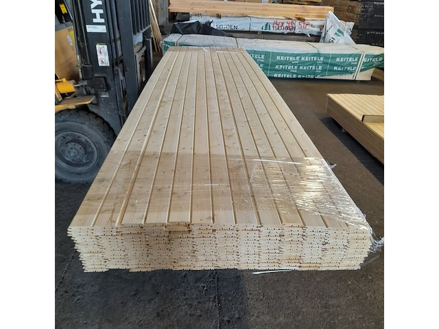 Ca. 195x vuren saunaschrootjes, 1,6 x 9,5 x 420 cm - afbeelding 2 van  6