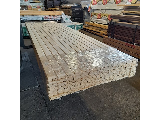 Ca. 195x vuren saunaschrootjes, 1,6 x 9,5 x 420 cm - afbeelding 1 van  7