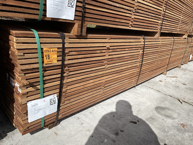 Ca. 198x guyana teak beschoeiingsplanken, 20x100mm, lengte 400cm - afbeelding 4 van  4