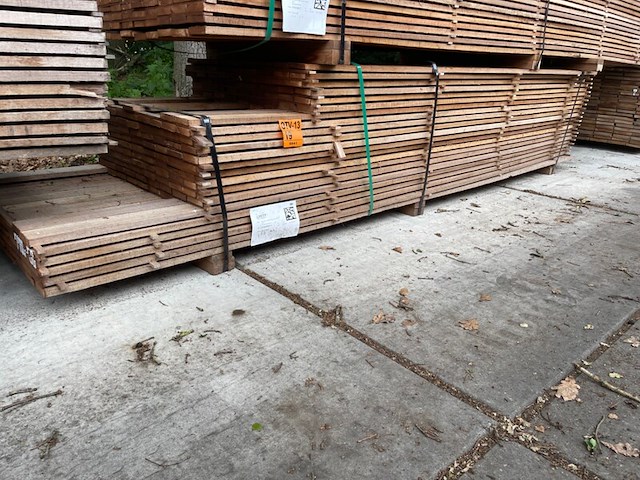 Ca. 198x guyana teak beschoeiingsplanken, 20x100mm, lengte 58/250cm, 92/300cm, 48/350cm - afbeelding 4 van  4