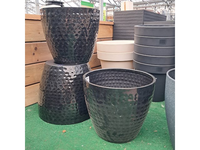 Ca. 19x kunststof/ metalen bloempot, o.a. geli - afbeelding 12 van  13