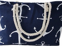 Ca. 19x strandtas, crème / blauw, 38 x 35 cm - afbeelding 3 van  3