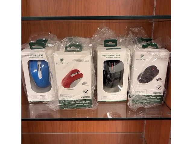 Ca. 19x wireless mouse, saatchitech, zwart, rood en blauw - afbeelding 1 van  1