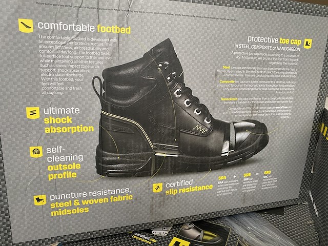 Ca. 2000x werkschoenen met stalen neus, diverse maten en modellen - afbeelding 4 van  6