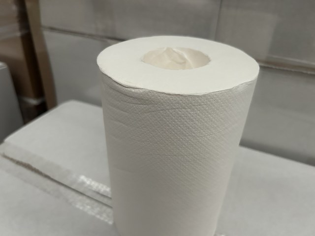 Ca. 204x handdoekrol mini coreless 100% cellulose 2 laags geperforeerd 20 cm 72 meter - afbeelding 4 van  4