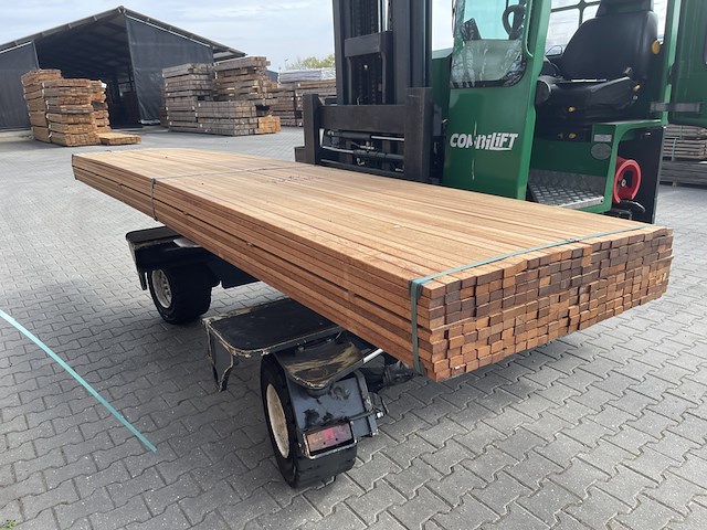 Ca. 207x angelim pedra latten geschaafd , 21x40mm, lengte 425cm - afbeelding 2 van  3