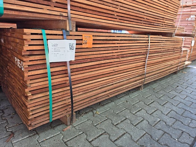 Ca. 207x guyana teak beschoeiingsplanken, 20x100mm, lengte 73/300cm, 111/350cm, 23/400cm - afbeelding 4 van  4