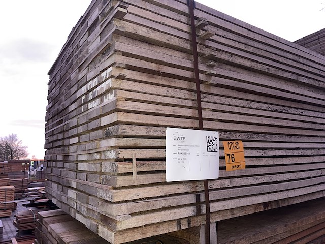 Ca. 207x guyana teak beschoeiingsplanken , 22x100mm, lengte 250cm - afbeelding 4 van  4