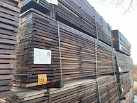 Ca. 207x guyana teak beschoeiingsplanken, 22x100mm, lengte 300cm - afbeelding 4 van  4