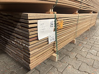 Ca. 207x guyana teak planken geschaafd , 16x90mm, lengte 350cm - afbeelding 4 van  4