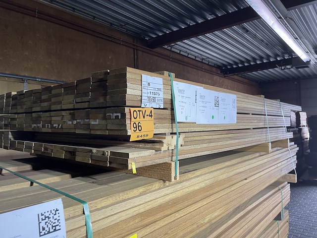 Ca. 208x guyana teak planken geschaafd, 16x90mm, lengte 30/150cm, 144/200cm, 34/250cm - afbeelding 4 van  4