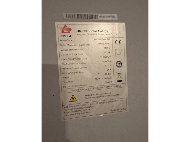 Ca. 20x diverse zonnepanelen o.a. hyundai, dmegc, tw solar - afbeelding 6 van  7