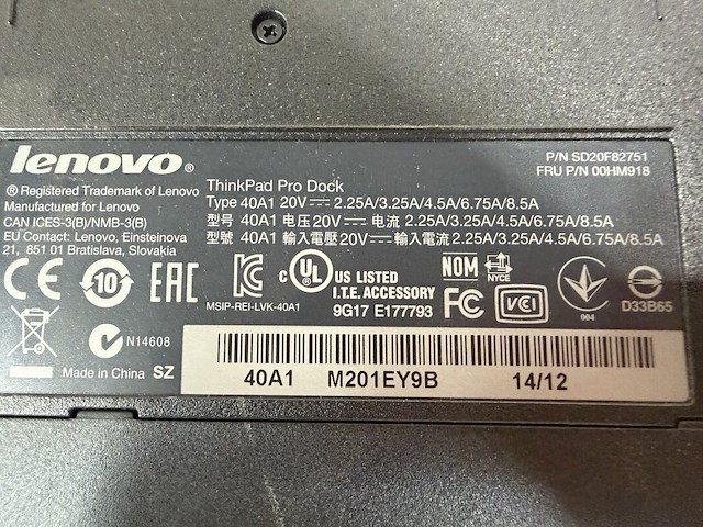 Ca. 20x dockingstation, lenovo, thinkpad pro dock - afbeelding 3 van  3