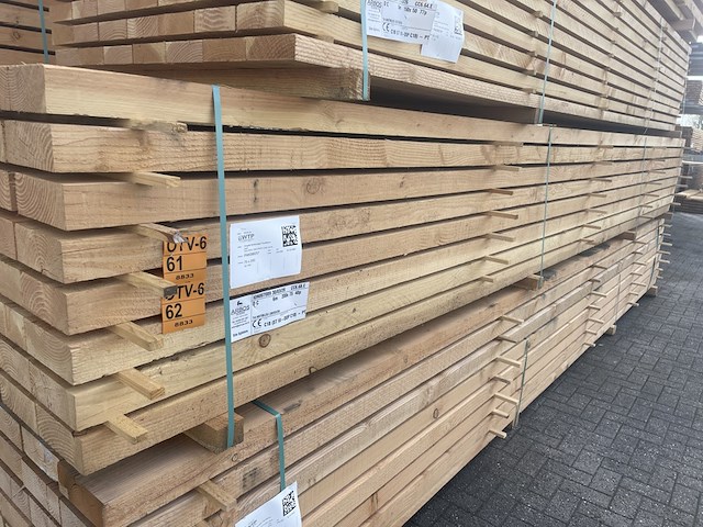 Ca. 20x douglas balken fijnbezaagd, 75x200mm, lengte 600cm - afbeelding 4 van  4