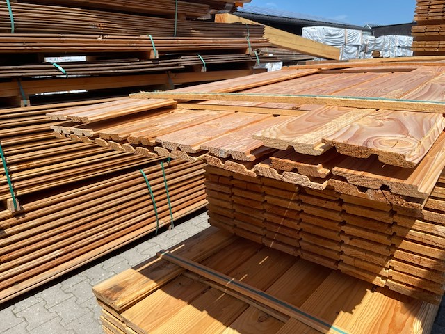 Ca. 20x douglas dubbele rhombus, 18x130mm, lengte 500cm - afbeelding 3 van  3