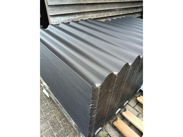 Ca. 20x golfplaat vezelcement, cemfort, zwart - afbeelding 1 van  3