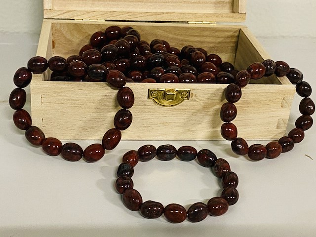 Ca. 20x jaspis breccie (dark) armbanden - afbeelding 4 van  4