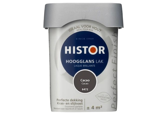 Ca. 20x lak hoogglans histor, perfect finish, cacao, 250 ml - afbeelding 2 van  2