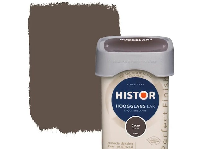 Ca. 20x lak hoogglans histor, perfect finish, cacao, 250 ml - afbeelding 1 van  2
