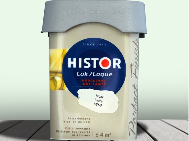 Ca. 20x lak hoogglans histor, perfect finish, ivoor, 250 ml - afbeelding 1 van  2