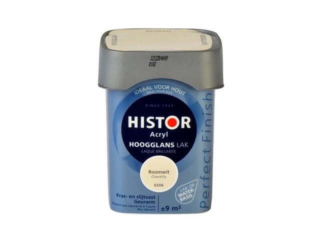 Ca. 20x lak hoogglans histor, perfect finish, roomwit, 750 ml - afbeelding 2 van  2