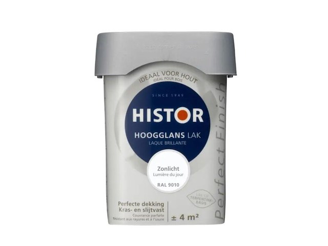 Ca. 20x lak hoogglans, histor, perfect finish, zonlicht ral 9010, 250 ml - afbeelding 2 van  2
