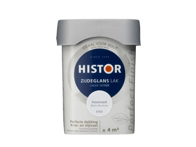 Ca. 20x lak zijdeglans, histor, perfect finish, hoornwit, 250 ml - afbeelding 2 van  2
