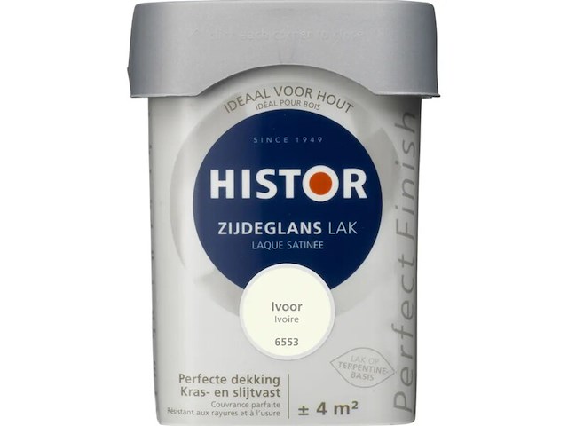 Ca. 20x lak zijdeglans, histor, perfect finish, ivoor, 250 ml - afbeelding 2 van  2