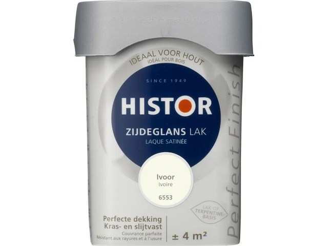 Ca. 20x lak zijdeglans histor, perfect finish, ivoor, 250 ml - afbeelding 2 van  2