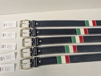 Ca. 20x leren heren riemen sluis leder, blauw / italiaanse vlag, diverse maten