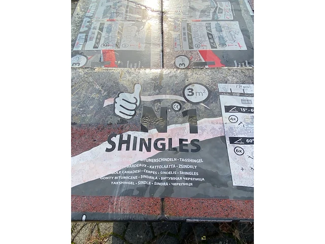Ca. 20x pak dakshingles, iko, rood, 3m2 per pak - afbeelding 3 van  5
