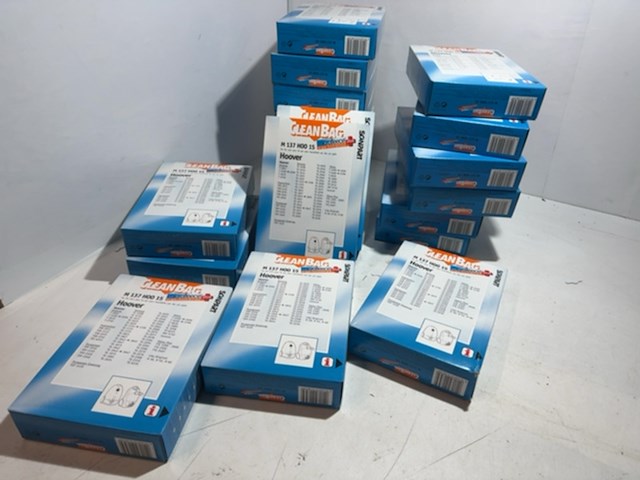 Ca. 20x stofzuigerzakken cleanbag, m137 h00 15, zwart/zilver, 4 stuks per doos - afbeelding 1 van  4