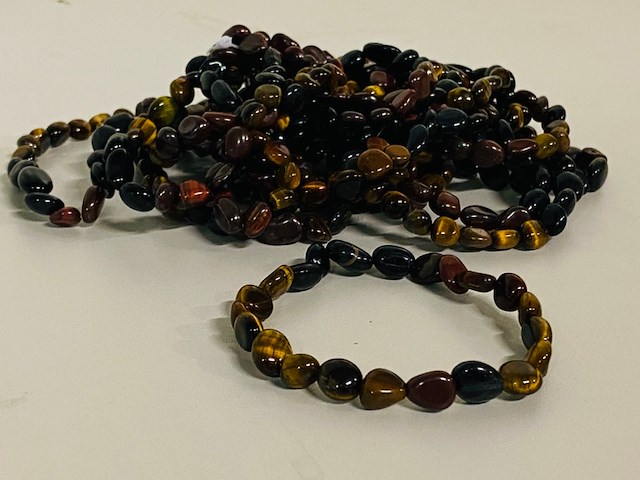 Ca. 20x tijgeroog multicolor herenarmband - afbeelding 1 van  5