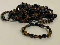 Ca. 20x tijgeroog multicolor herenarmband - afbeelding 1 van  5