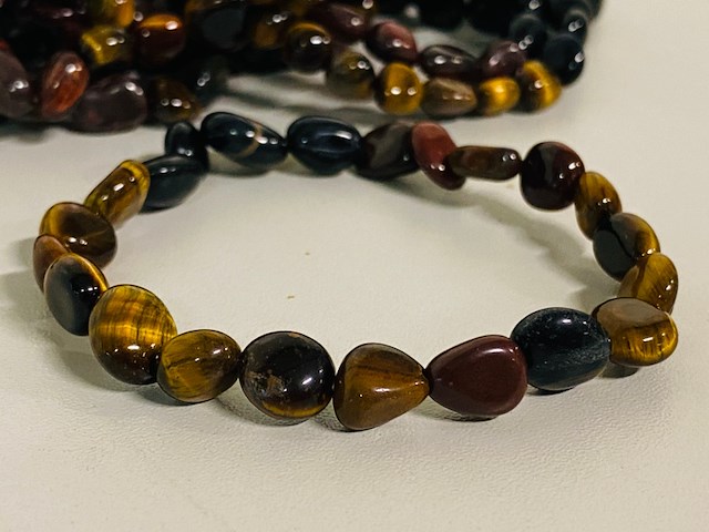 Ca. 20x tijgeroog multicolor herenarmband - afbeelding 2 van  5