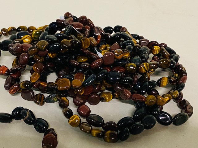 Ca. 20x tijgeroog multicolor herenarmband - afbeelding 3 van  5