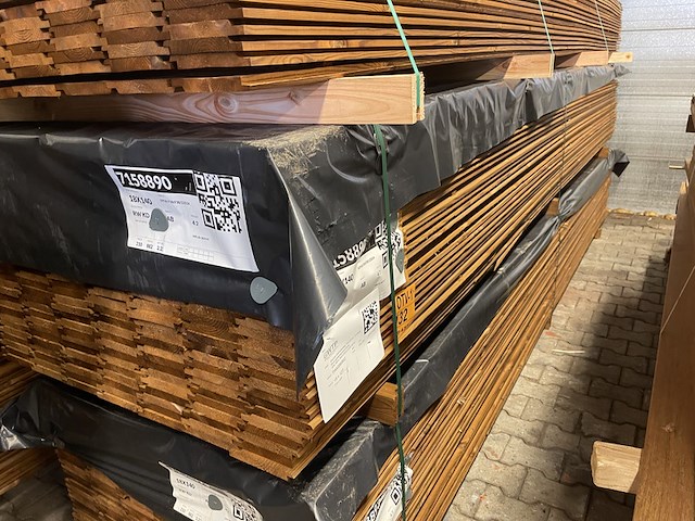 Ca. 210x channelsiding bruin geïmpregneerd, 18x140mm, lengte 420cm - afbeelding 4 van  4