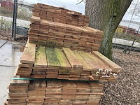 Ca. 216x angelim pedra beschoeiingsplanken, 20x100mm, lengte 22/200cm, 57/250cm, 89/300cm, 48/350cm - afbeelding 2 van  3