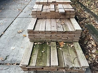 Ca. 216x angelim pedra beschoeiingsplanken, 20x100mm, lengte 22/200cm, 57/250cm, 89/300cm, 48/350cm