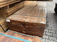 Ca. 216x angelim pedra planken geschaafd, 21x90mm, lengte 87/245cm, 86/275cm, 43/305cm - afbeelding 1 van  3