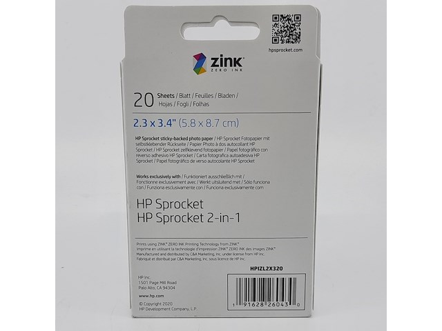 Ca. 216x verpakking fotopapier, hp, sprocket 2.3x3.4'' - afbeelding 3 van  3