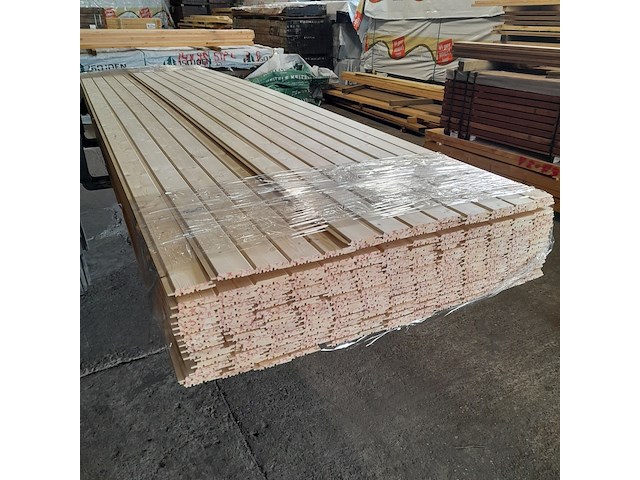 Ca. 216x vuren saunaschrootjes, 1,6 x 9,5 x 420 cm - afbeelding 1 van  6