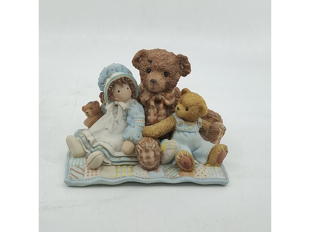 Ca. 21x beeldje, cherished teddies, friends are the thread that hold the quilt of life together - afbeelding 2 van  5
