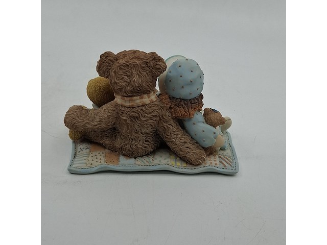 Ca. 21x beeldje, cherished teddies, friends are the thread that hold the quilt of life together - afbeelding 4 van  5